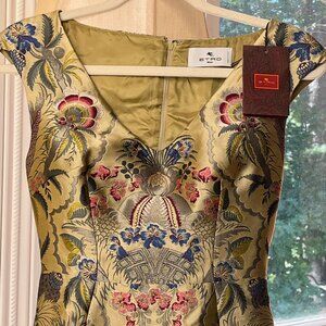 NWT Etro Metallic Brocade Nashville Dress 38 or US 0 - runs small
